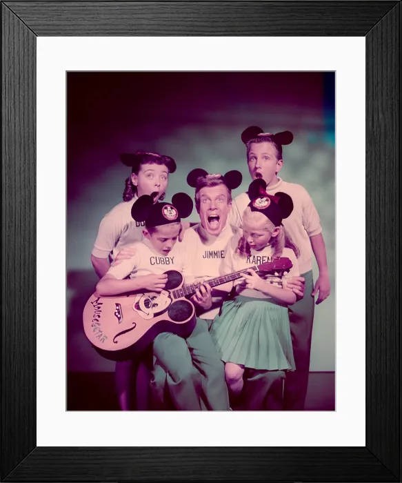 Framed Print : THE MICKEY MOUSE CLUB, from left: Carl Cubby O'Brien, Jimmie Dodd, Karen Pendleton, 1955-59 Framed Print : THE MICKEY MOUSE CLUB, from left: Carl Cubby O'Brien, Jimmie Dodd, Karen Pendleton, 1955-59