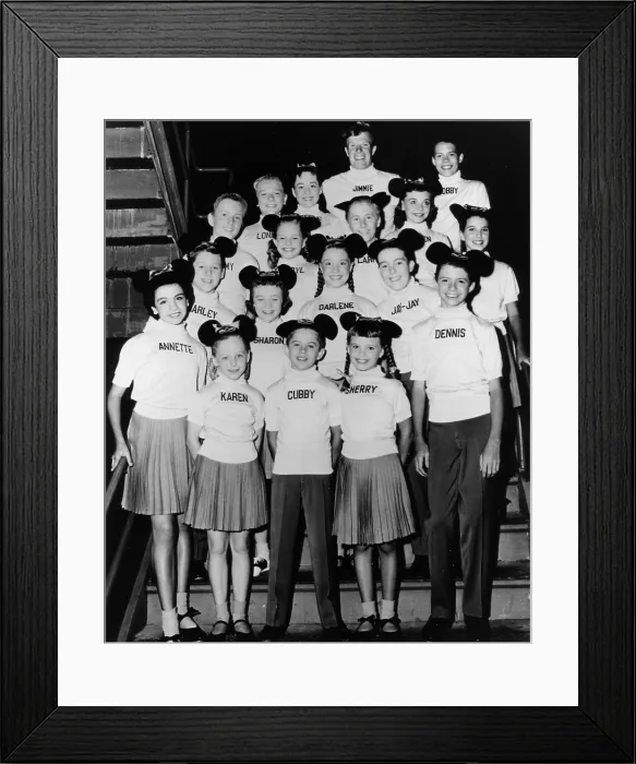 Framed Print : THE MICKEY MOUSE CLUB, Front row from left: Annette Funicello, Karen Pendleton, Carl Cubby O'Brien, Sherry, Dennis; second row: Sharon Baird, Darlene Gillespie Framed Print : THE MICKEY MOUSE CLUB, Front row from left: Annette Funicello, Karen Pendleton, Carl Cubby O'Brien, Sherry, Dennis; second row: Sharon Baird, Darlene Gillespie