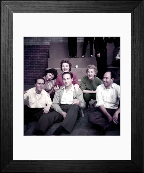 Framed Print : CAESAR'S HOUR, front, from left, Howard Morris, Sid Caesar, Carl Reiner; back, center, Nanette Fabray, ca. 1954-57 Framed Print : CAESAR'S HOUR, front, from left, Howard Morris, Sid Caesar, Carl Reiner; back, center, Nanette Fabray, ca. 1954-57