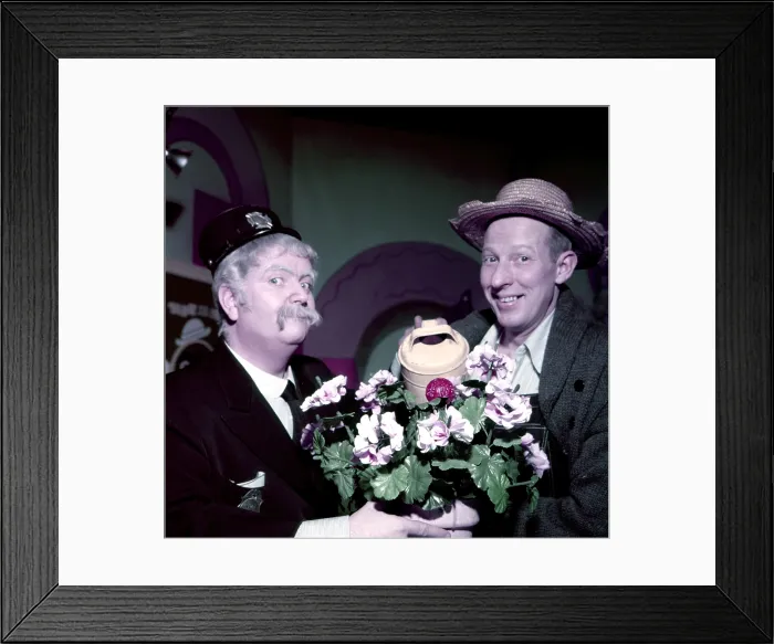 Framed Print : CAPTAIN KANGAROO, from left, Bob Keeshan, Hugh Brannum (as Mr. Green Jeans), ca. mid-1960s