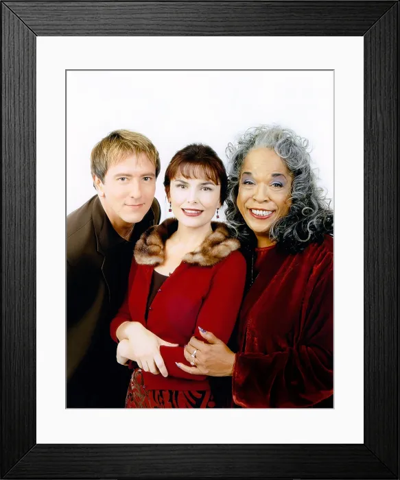 Framed Print : TOUCHED BY AN ANGEL, from left: John Dye, Roma Downey, Della Reese, 1994-2003
