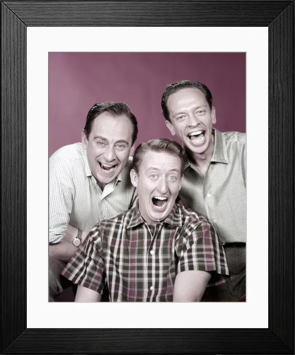 Framed Print : THE STEVE ALLEN PLYMOUTH SHOW, from left, Louis Nye, Tom Poston, Don Knotts, 1951-60