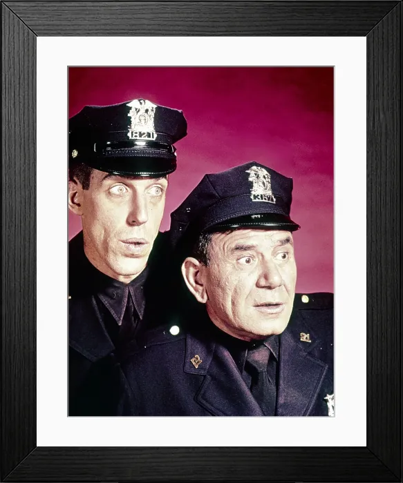 Framed Print : CAR 54, WHERE ARE YOU?, from left: Fred Gwynne, Joe E. Ross, 1961-1963