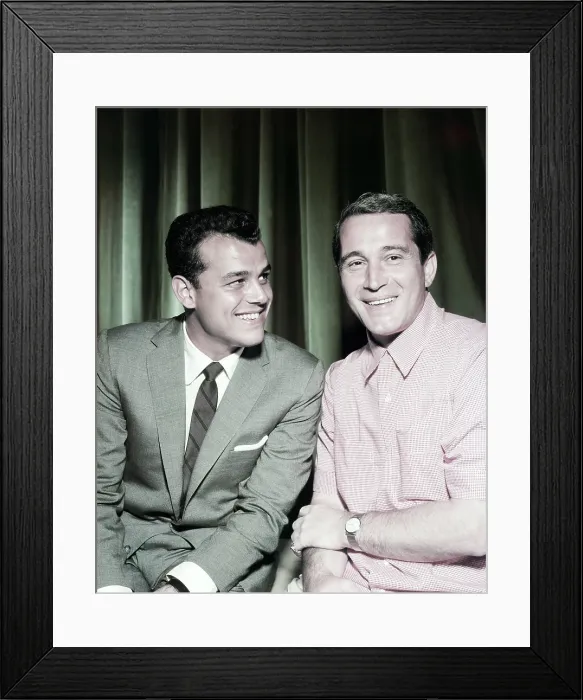 Framed Print : PERRY COMO'S KRAFT MUSIC HALL, from left: Julius LaRosa, Perry Como, 1948-1967