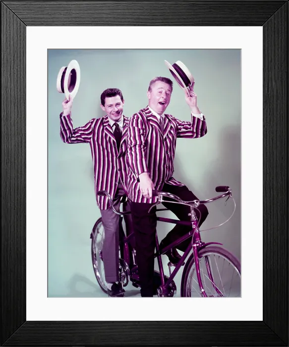 Framed Print : From left: Eddie Fisher of THE EDDIE FISHER SHOW, George Gobel of THE GEORGE GOBEL SHOW, ca. 1957 Framed Print : From left: Eddie Fisher of THE EDDIE FISHER SHOW, George Gobel of THE GEORGE GOBEL SHOW, ca. 1957