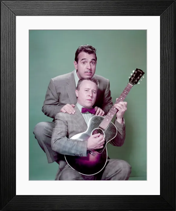 Framed Print : From top: Tennessee Ernie Ford, host of THE TENNESSEE ERNIE FORD SHOW, and George Gobel, host of THE GEORGE GOBEL SHOW, ca. mid 1950s