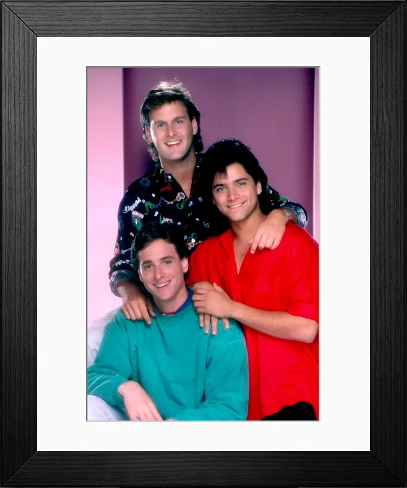 Framed Print : FULL HOUSE, clockwise from top: Dave Coulier, John Stamos, Bob Saget, 1987-95