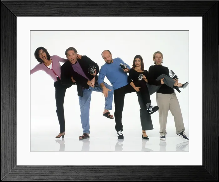 Framed Print : JUST SHOOT ME, from left: Wendie Malick, George Segal, Enrico Colantoni, Laura San Giacomo, David Spade, (1999), 1997-2003 Framed Print : JUST SHOOT ME, from left: Wendie Malick, George Segal, Enrico Colantoni, Laura San Giacomo, David Spade, (1999), 1997-2003