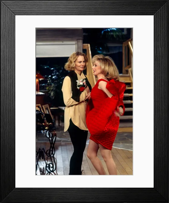 Framed Print : CYBILL, from left: Cybill Shepherd, Morgan Fairchild, As The World Turns To Crap, (Season 1, ep. 103, aired January 16, 1995), 1995-98