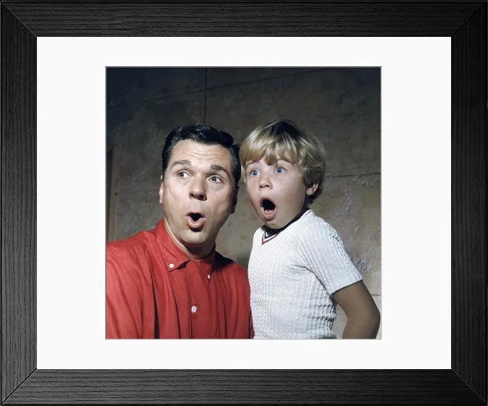 Framed Print : SKIPPY (unaired TV pilot), from left, director Jackie Cooper, Stanley Livingston, 1959