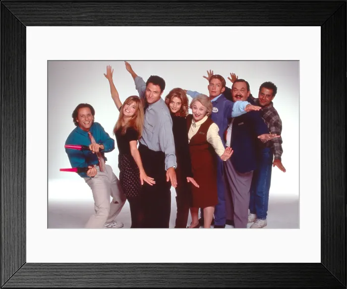 Framed Print : WINGS, Steven Weber, Crystal Bernard, Tim Daly, Farrah Forke, Rebecca Schull, Thomas Haden Church, David Schramm, Tony Shalhoub, 1990-97