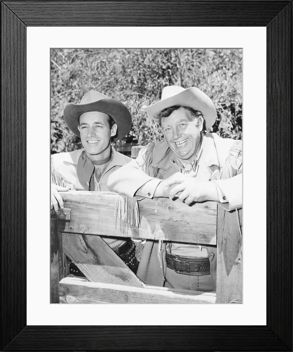 Framed Print : ADVENTURES OF WILD BILL HICKOK, from left: Guy Madison, Andy Devine, 1951-1958