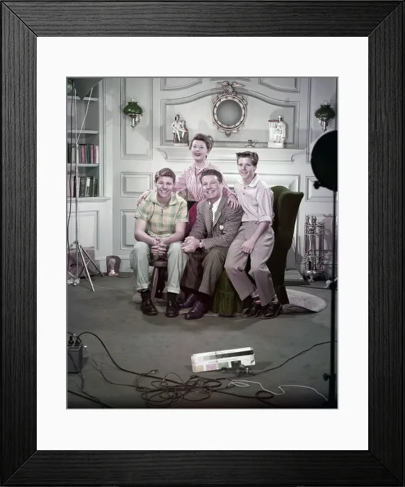 Framed Print : THE ADVENTURES OF OZZIE AND HARRIET, from top down: David Nelson, Harriet Nelson, Ozzie Nelson, Ricky Nelson, (1950s), 1952-1966 Framed Print : THE ADVENTURES OF OZZIE AND HARRIET, from top down: David Nelson, Harriet Nelson, Ozzie Nelson, Ricky Nelson, (1950s), 1952-1966