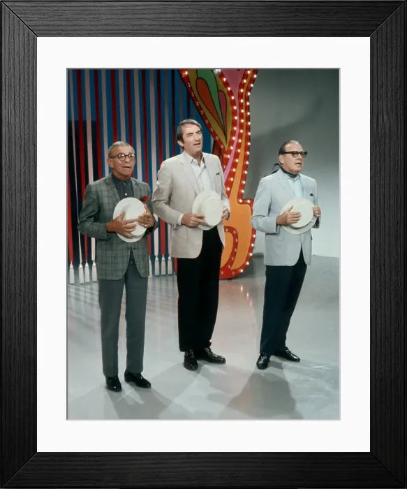 Framed Print : JACK BENNY'S NEW LOOK, George Burns, Jack Benny, Gregory Peck, perform Two Bushels and a Peck, 1969