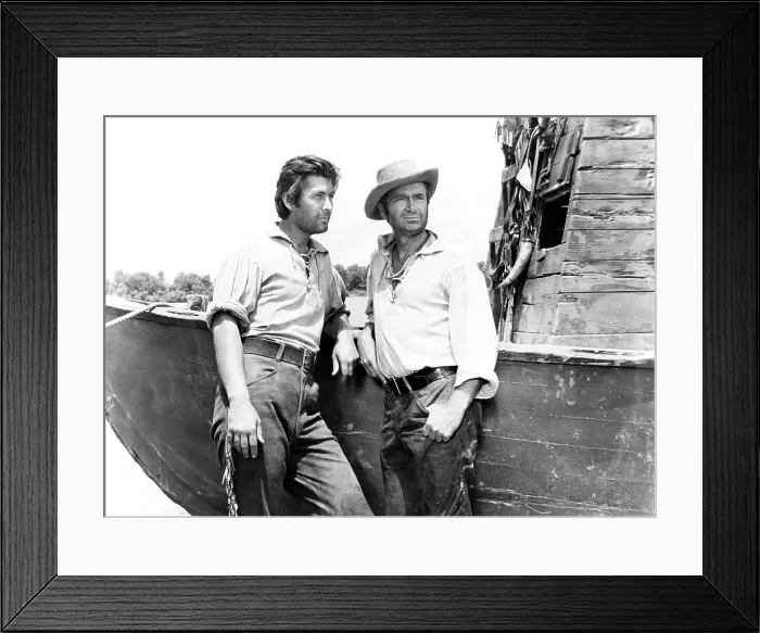 Framed Print : THE MAGICAL WORLD OF DISNEY, from left, Fess Parker, Buddy Ebsen, Davy Crockett's Keelboat Race, aired November 16, 1955 Framed Print : THE MAGICAL WORLD OF DISNEY, from left, Fess Parker, Buddy Ebsen, Davy Crockett's Keelboat Race, aired November 16, 1955