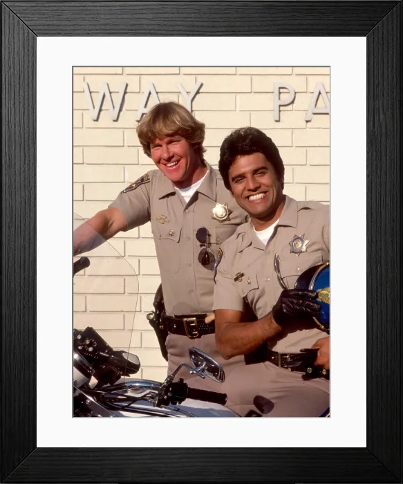 Framed Print : CHIPS, (from left): Larry Wilcox, Erik Estrada, (1979), 1977-83 Framed Print : CHIPS, (from left): Larry Wilcox, Erik Estrada, (1979), 1977-83