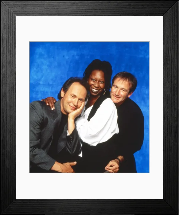 Framed Print : COMIC RELIEF, Comic Relief's 10th Anniversary, from left: Billy Crystal, Whoopi Goldberg, Robin Williams, aired 11 / 30 / 1996