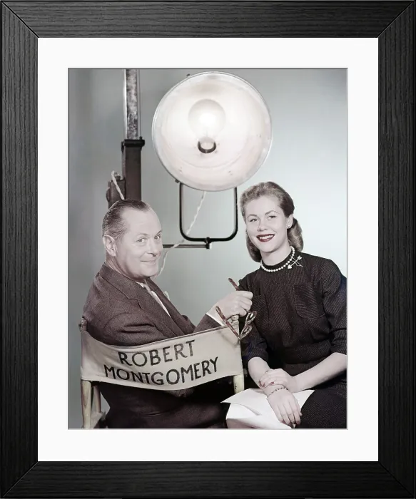 Framed Print : ROBERT MONTGOMERY PRESENTS, from left: Robert Montgomery (host), Elizabeth Montgomery, 1950-1957