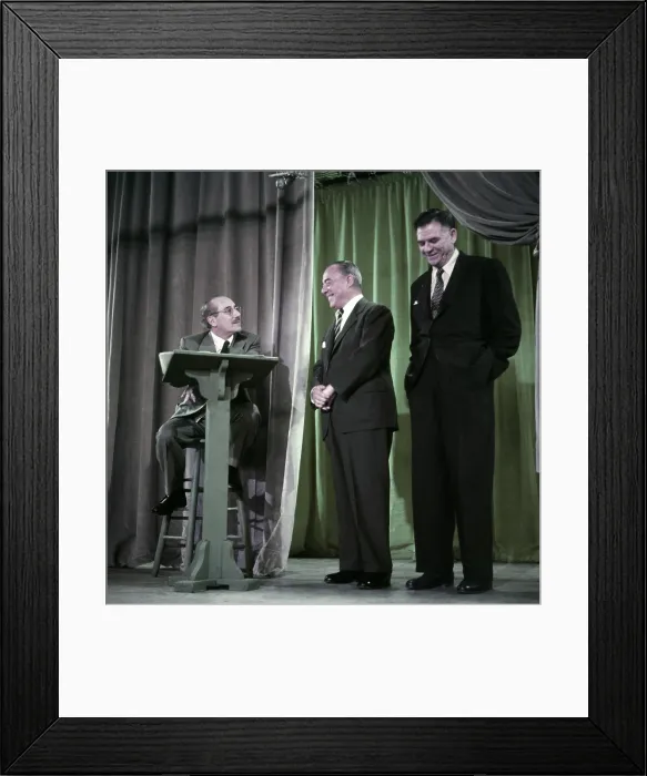 Framed Print : GENERAL FOODS 25th ANNIVERSARY SHOW: A SALUTE TO RODGERS AND HAMMERSTEIN, from left: Groucho Marx, Richard Rodgers, Oscar Hammerstein II, aired March 28, 1954