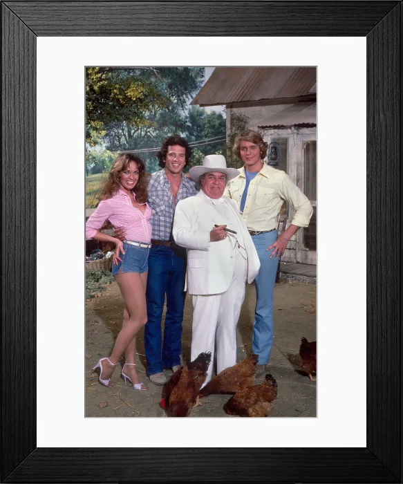 Framed Print : DUKES OF HAZZARD, Tom Wopat, Sorrell Booke, John Schneider, Catherine Bach, 1979-1985