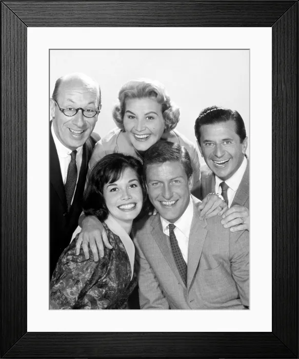 Framed Print : THE DICK VAN DYKE SHOW, clockwise from top left: Richard Deacon, Rose Marie, Morey Amsterdam, Dick Van Dyke, Mary Tyler Moore, 1961-66 Framed Print : THE DICK VAN DYKE SHOW, clockwise from top left: Richard Deacon, Rose Marie, Morey Amsterdam, Dick Van Dyke, Mary Tyler Moore, 1961-66