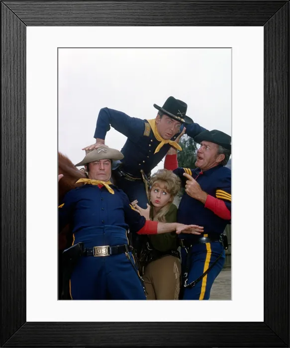 Framed Print : F TROOP, clockwise from left: Larry Storch, Kevin Berry, Forrest Tucker, Melody Patterson, 1965-67