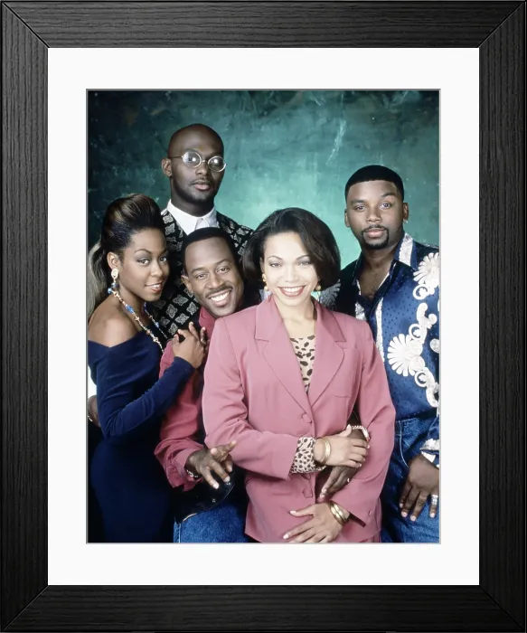 Framed Print : MARTIN, from left, Tichina Arnold, Thomas Mikal Ford, Martin Lawrence, Tisha Campbell, Carl Anthony Payne II, 1992-97