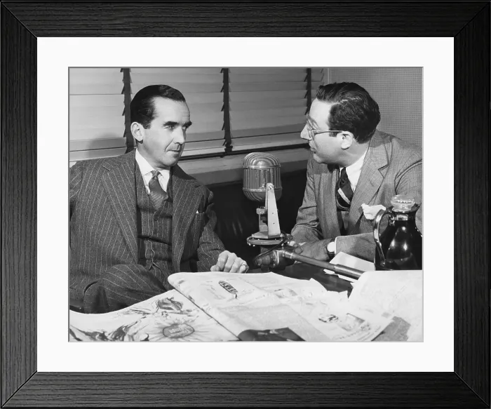 Framed Print : SEE IT NOW, from left: Edward R. Murrow, producer and anchor, Fred Friendly, producer, 1951-1958 Framed Print : SEE IT NOW, from left: Edward R. Murrow, producer and anchor, Fred Friendly, producer, 1951-1958