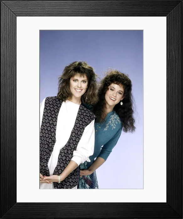 Framed Print : MY SISTER SAM, from left, Pam Dawber, Rebecca Schaeffer, 1986-88 (1987 photo)