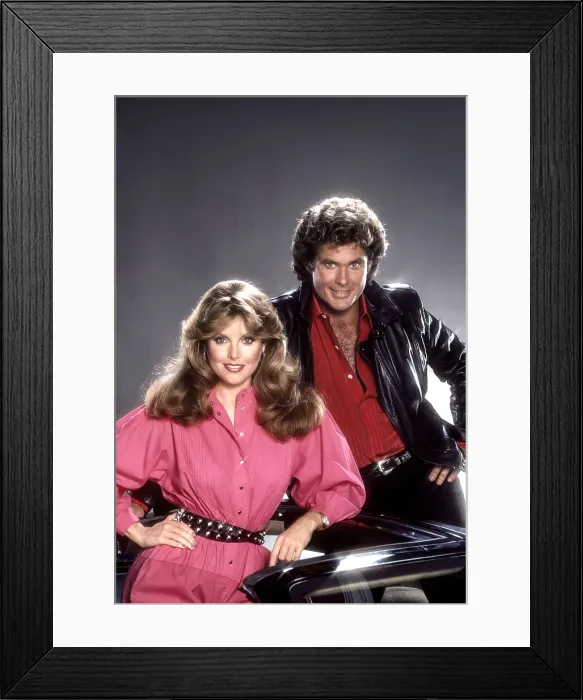 Framed Print : KNIGHT RIDER, from left: Patricia McPherson, David Hasselhoff, (1984), 1982-86