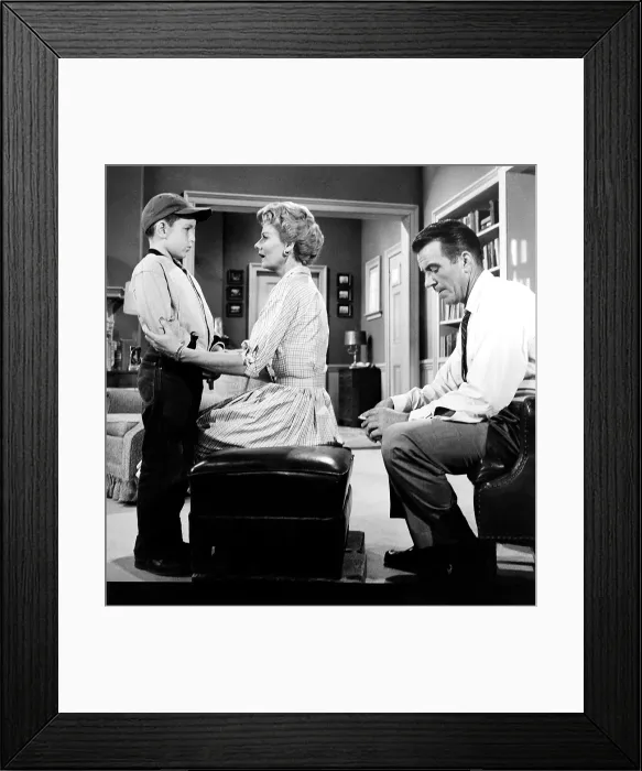 Framed Print : LEAVE IT TO BEAVER, from left, Jerry Mathers, Barbara Billingsley, Hugh Beaumont, The Lost Watch, aired October 30, 1958