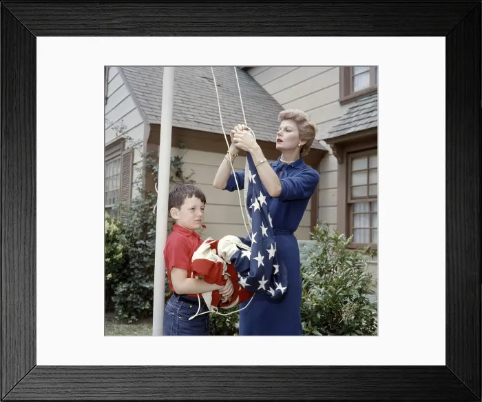 Framed Print : LEAVE IT TO BEAVER, from left, Jerry Mathers, Barbara Billingsley, 1957-63 (1958 photo)