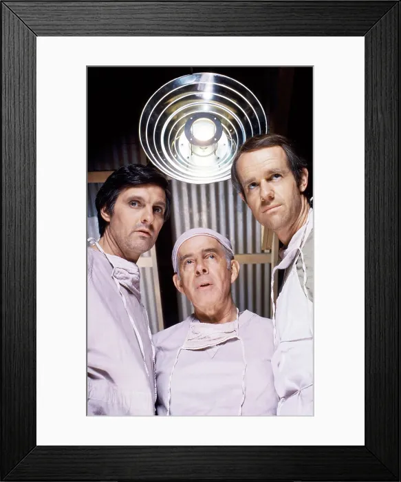 Framed Print : MASH, (aka M*A*S*H*), from left: Alan Alda, Henry Morgan, Mike Farrell, (1975), 1972-1983