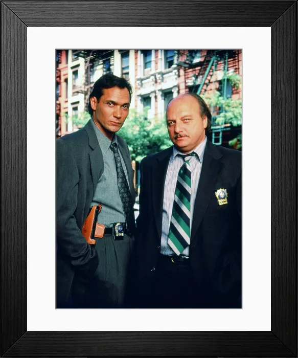 Framed Print : NYPD BLUE, from left, Jimmy Smits, Dennis Franz, 1993-2005 (1995 photo)