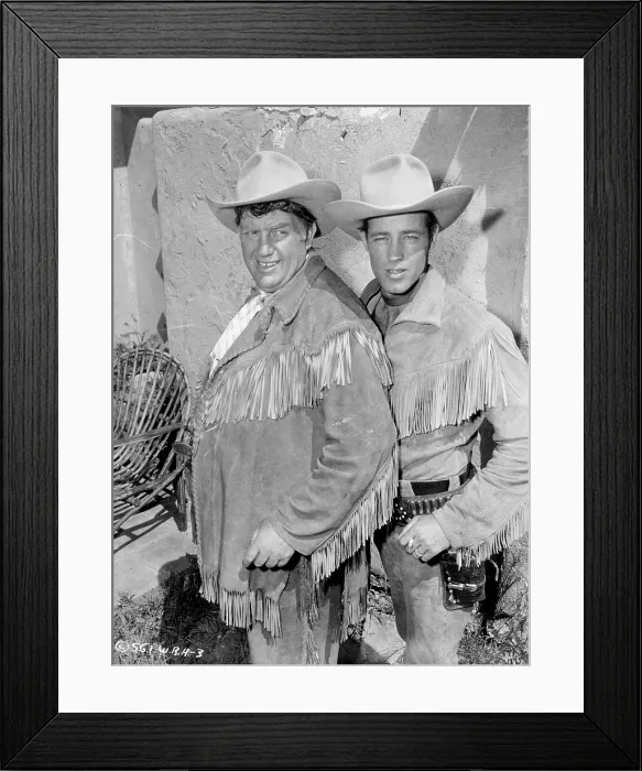 Framed Print : ADVENTURES OF WILD BILL HICKOK, from left: Andy Devine, Guy Madison, 1951-1958