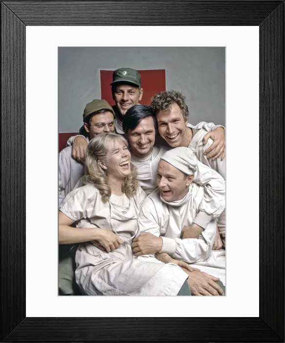 Framed Print : MASH, (aka M*A*S*H*), clockwise from top left: Gary Burghoff, McLean Stevenson, Alan Alda, Wayne Rogers, Larry Linville, Loretta Swit, 1973, (1972-1983) Framed Print : MASH, (aka M*A*S*H*), clockwise from top left: Gary Burghoff, McLean Stevenson, Alan Alda, Wayne Rogers, Larry Linville, Loretta Swit, 1973, (1972-1983)