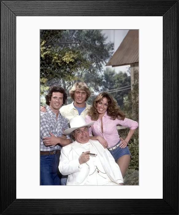 Framed Print : DUKES OF HAZZARD, from left: Tom Wopat, Sorrell Booke (below), John Schneider, Catherine Bach, (1981), 1979-1985 Framed Print : DUKES OF HAZZARD, from left: Tom Wopat, Sorrell Booke (below), John Schneider, Catherine Bach, (1981), 1979-1985