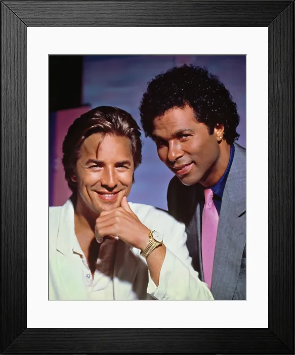 Framed Print : MIAMI VICE, from left: Don Johnson, Philip Michael Thomas (1986), 1984-1989