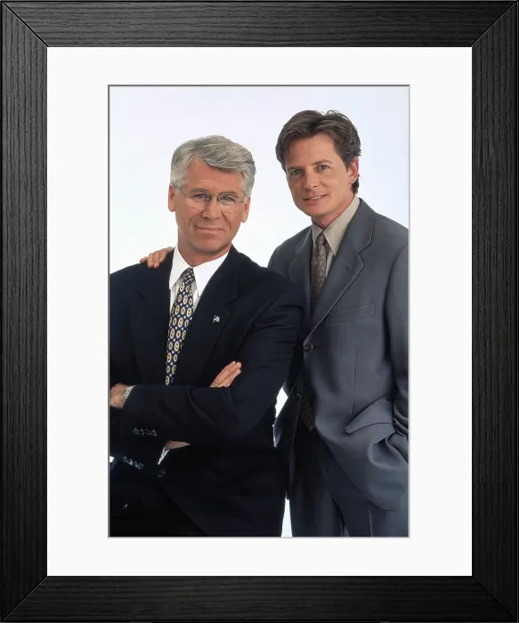 Framed Print : SPIN CITY, from left: Barry Bostwick, Michael J. Fox, (1996), 1996-2002
