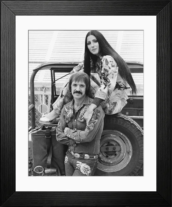 Framed Print : THE SONNY AND CHER COMEDY HOUR, from left: Sonny Bono, Cher, (1971), 1971-1974