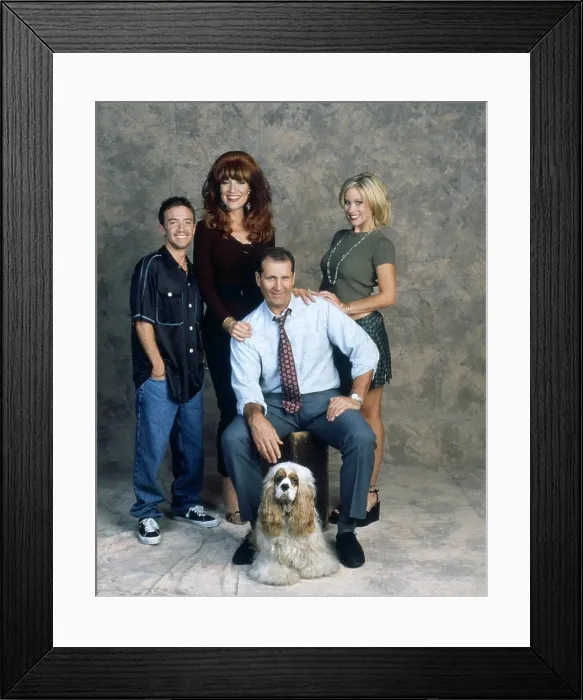 Framed Print : MARRIED...WITH CHILDREN, (aka MARRIED WITH CHILDREN), clockwise from bottom left: Lucky (the Dog), David Faustino, Katey Sagal, Christina Applegate, Ed O'Neill, (1996), 1987-1997 Framed Print : MARRIED...WITH CHILDREN, (aka MARRIED WITH CHILDREN), clockwise from bottom left: Lucky (the Dog), David Faustino, Katey Sagal, Christina Applegate, Ed O'Neill, (1996), 1987-1997