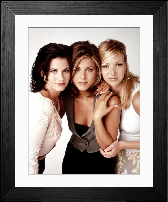 Framed Print : FRIENDS, from left, Courteney Cox, Jennifer Aniston, Lisa Kudrow, 1995-1996