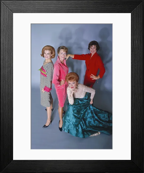 Framed Print : From left: Marjorie Lord, June Lockhart, Amanda Blake, Barbara Hale, 1964