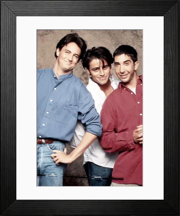 Framed Print : FRIENDS, from left, Matthew Perry, Matt LeBlanc, David Schwimmer, 1994-2004 (1994 photo)