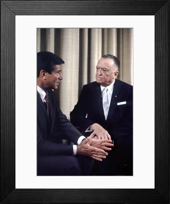 Framed Print : THE F.B.I. from left: Efrem Zimbalist Jr. J. Edgar Hoover, (1967), 1966-74
