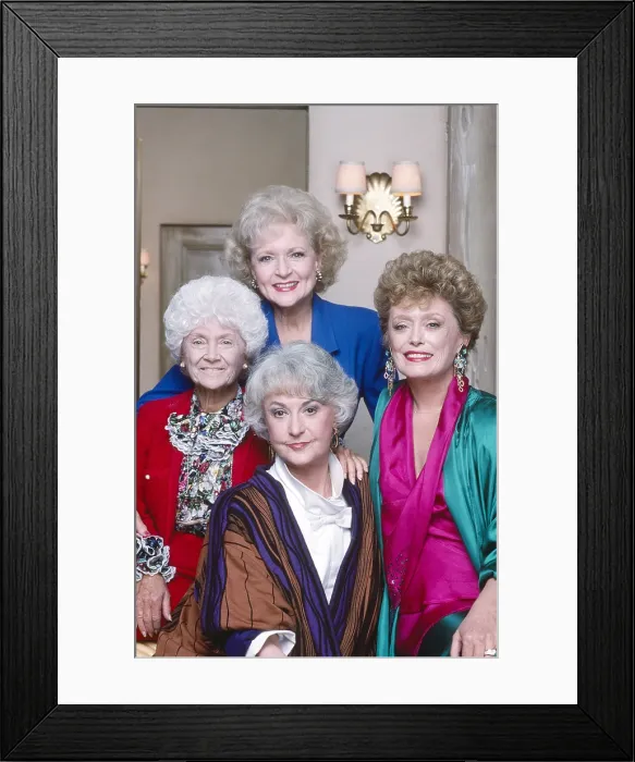 Framed Print : THE GOLDEN GIRLS, from left, Estelle Getty, Bea Arthur (front), Betty White, Rue McClanahan, 1985-92 Framed Print : THE GOLDEN GIRLS, from left, Estelle Getty, Bea Arthur (front), Betty White, Rue McClanahan, 1985-92