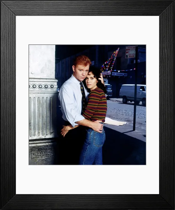 Framed Print : NYPD BLUE, from left, David Caruso, Amy Brenneman, 1993-2005 (ca. 1993 photo) Framed Print : NYPD BLUE, from left, David Caruso, Amy Brenneman, 1993-2005 (ca. 1993 photo)