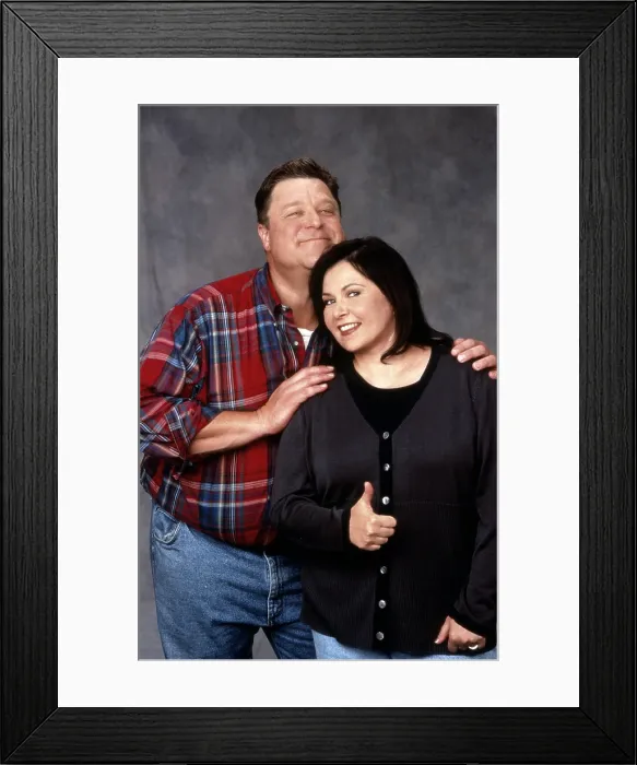 Framed Print : ROSEANNE, from left, John Goodman, Roseanne, 1988-2018 (1996 photo) Framed Print : ROSEANNE, from left, John Goodman, Roseanne, 1988-2018 (1996 photo)
