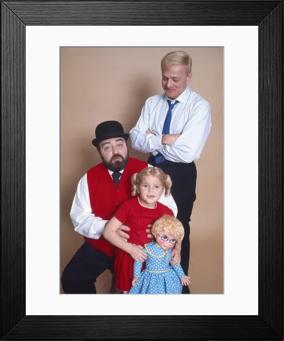 Framed Print : FAMILY AFFAIR, from left, Sebastian Cabot Anissa Jones (holding Mrs. Beasley), , Brian Keith, 1966-71