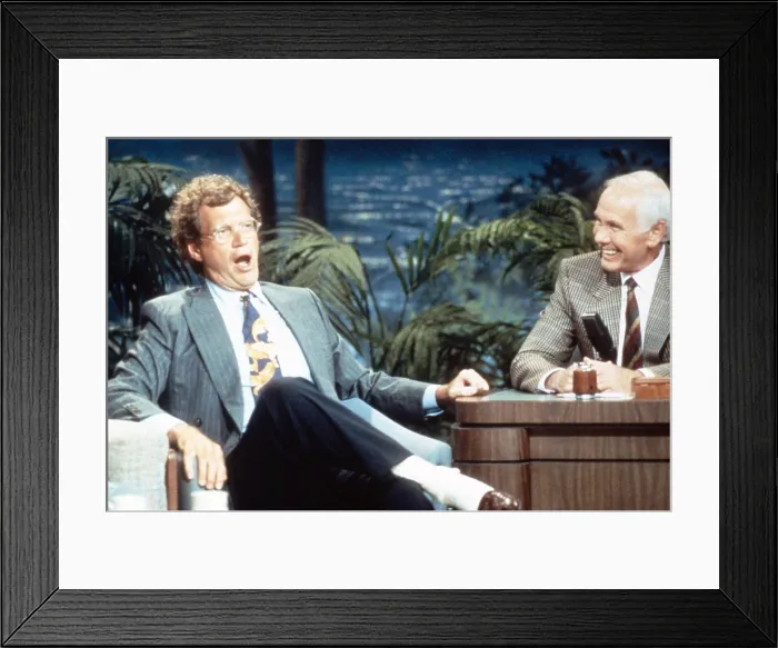 Framed Print : THE TONIGHT SHOW STARRING JOHNNY CARSON, from left: David Letterman, Johnny Carson, (aired August 30, 1991), 1962-1992